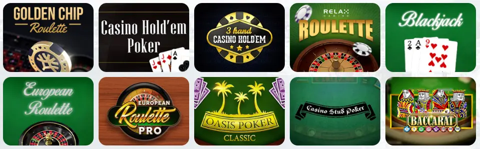 Jeux de table au OceanBets Casino